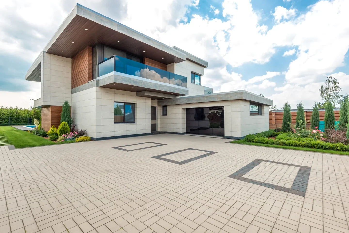 Gepflegte Pflasterfläche
